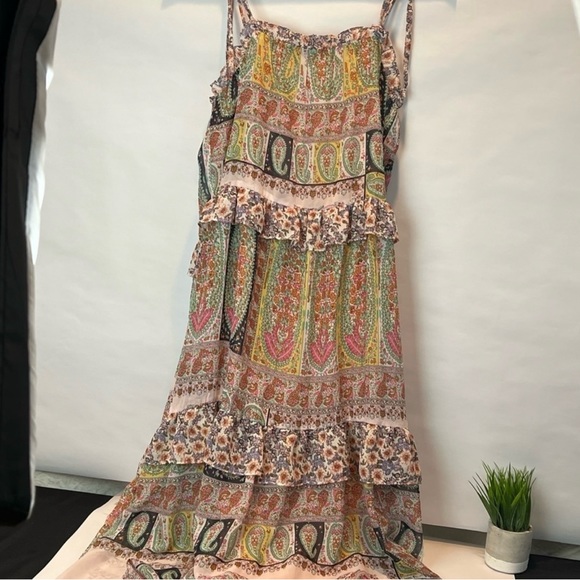 GiGio Floral Chiffon Ruffled Maxi Dress Size Medium NWT - Picture 2 of 7